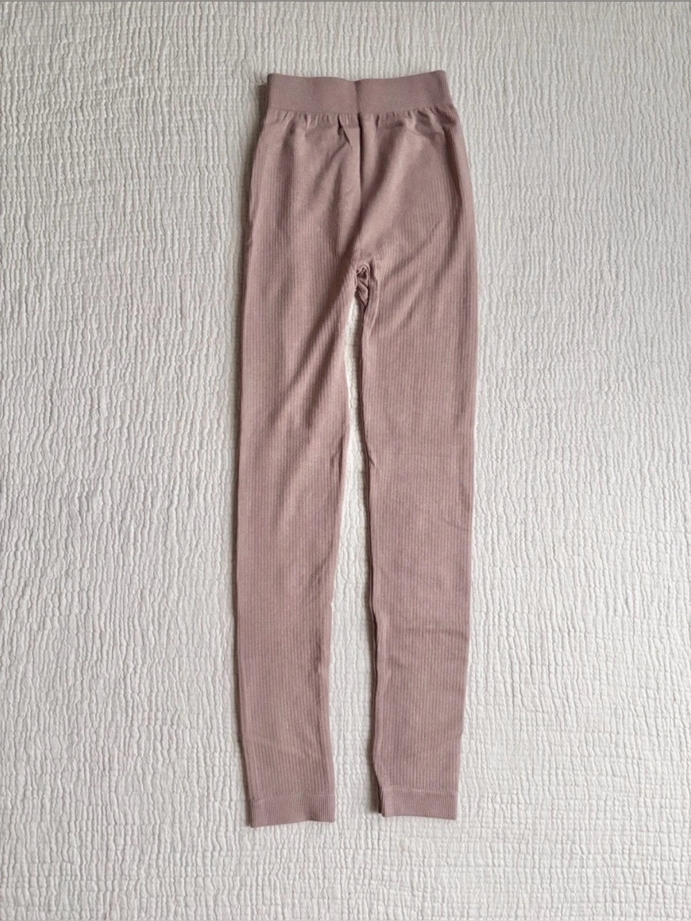 3 / $30 💘 Beige dusty pink ribbed warm leggings - Picture 1 of 1